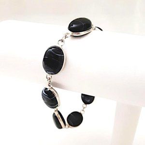 Genuine (br4) Botswana Agate Black/white women Bracelet